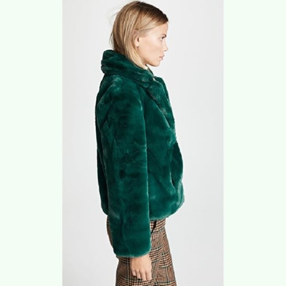 Keepsake Stay With Me Faux Fur Coat Emerald - Picture 4 of 7